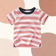 thumbnail image 4 of Kids Clothes Boys Summer Striped Short Sleeve Tees Crewneck Casual Basic Pullover Tops Size 2-10, 4 of 4