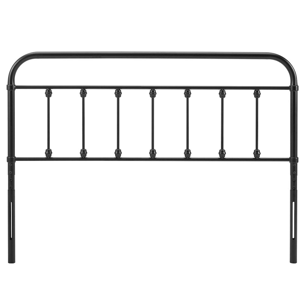 Modway Sage Modern Farmhouse King Metal Spindle Headboard in Black