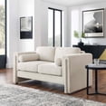 thumbnail image 2 of Loveseat Sofa Couch, Ivory White, Fabric, Living Kitchen Cafe Bistro Hospitality Restaurant, Modern Contemporary HB34796, 2 of 9