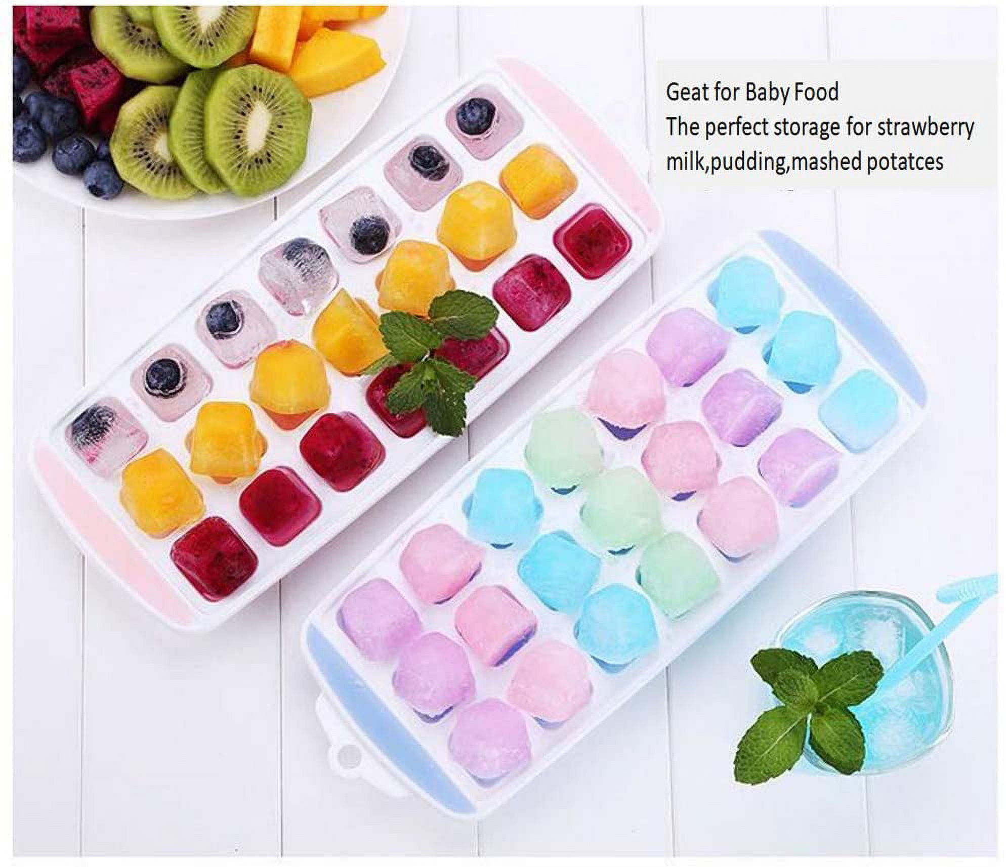 Kepooman BPA Free Silicone 63-Ice Cube Mold with Lid for Freezing Ice, Multi-color Kepooman BPA Free Silicone 63-Ice Cube Mold with Lid for Freezing Ice, Multi-color
