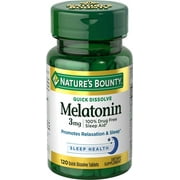 Nature's Bounty Melatonin 3 mg Tablets, 120 Tablets (Pack of 6)