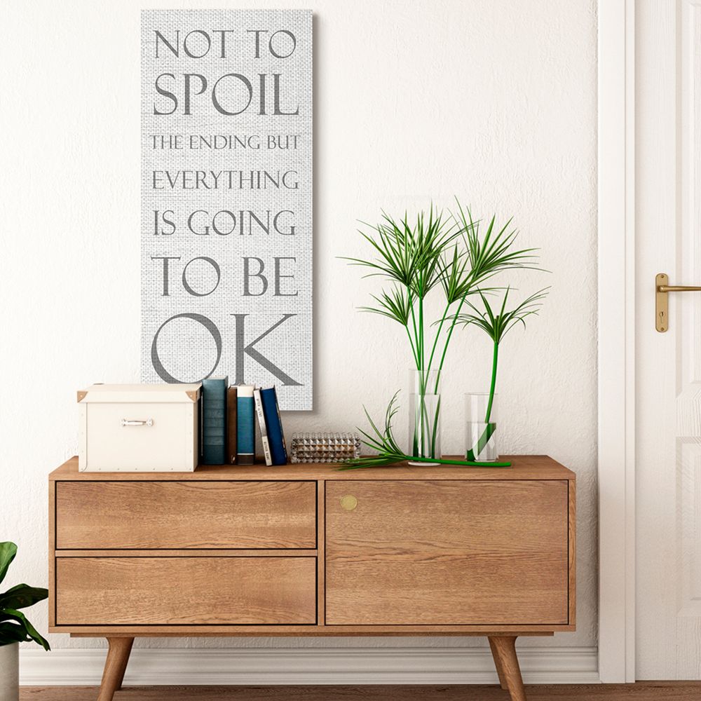 Stupell Industries Everything is Going to Be Okay Quote Spoiler Joke Canvas Wall Art Design by Daphne Polselli, 20" x 48"