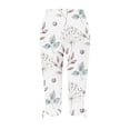thumbnail image 5 of Mrat Yoga Capris Printed High Waisted Printed Cropped Pants Straight Capris Sports Running Pants Trousers for Women with Pockets Sweatpants Cropped Pants Casual Summer Khaki_CC XL, 5 of 5