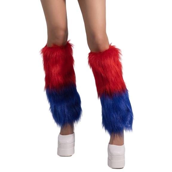 Faux Furs Leg Warmer,Warm Soft Cozy Fuzzy Leg Warmer Boot Cuffs Cover for Women Party Costumes Boot Sleeves Boot Covers