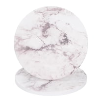 2Pcs Absorbent  Coasters White Marble Round Coaster with Cork Backing Non-Slip for Home Office 4inches.