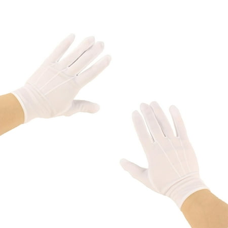 Men's Matte Nylon Stretchy Wrist Plain Blank Thin Uniform Gloves 1 Pair Medium