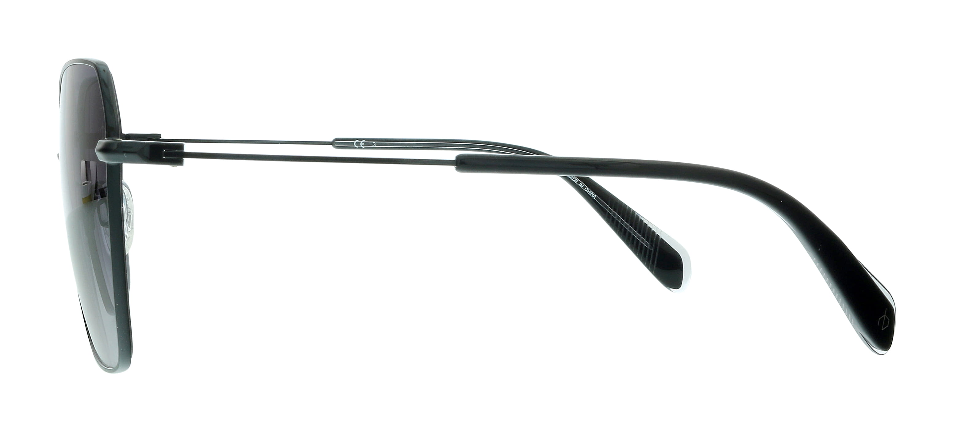 Rag And Bone RNB1034/G/S 9O 0807 Black Square Sunglasses Rag And Bone Grey Gradient Butterfly Ladies Sunglasses  main image 3