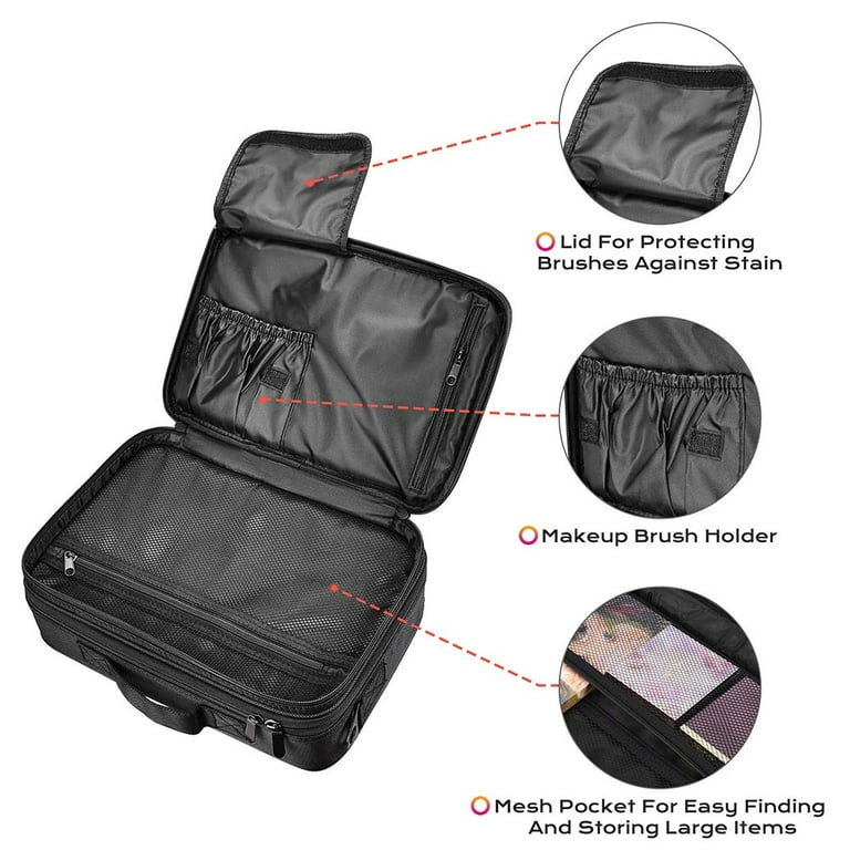 Makeup Bag with Mirror and 3 Pouches - Espresso – Travel by Word