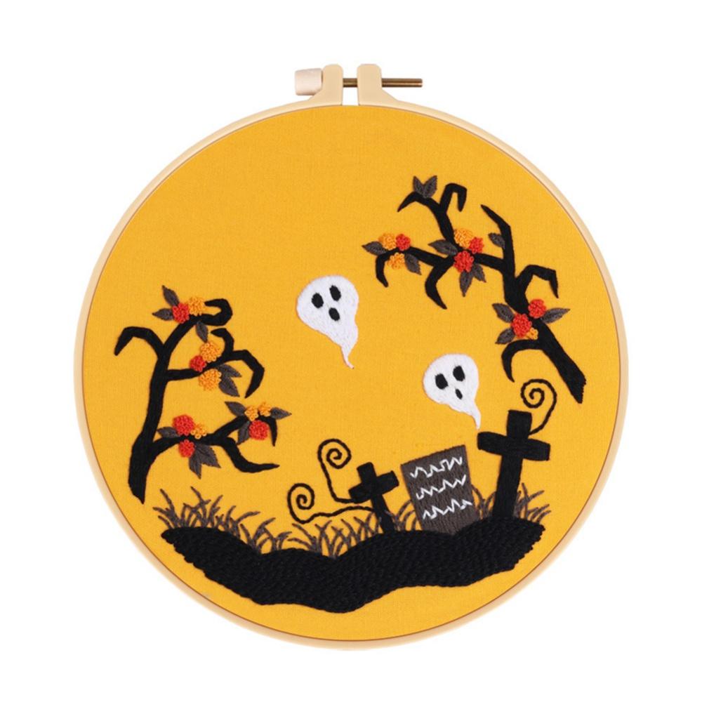 Halloween Embroidery Kits, DIY Halloween Wreath Crafts Embroidery Kit