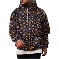 thumbnail image 2 of Hsovts Multi Style Halloween All Over Print Hoodies for Men, Pumpkin, Ghost, Witch, Bat Full Print Soft Long Sleeve Drawstring Pullover Tops Purple 2xL, 2 of 7
