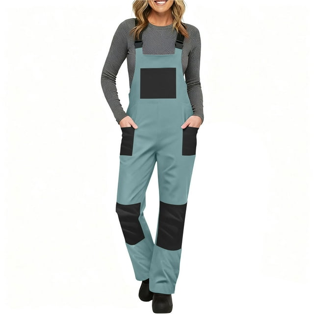 Salopettes de Neige pour Femmes, Combinaison de Ski Isolée avec Protection Coupe-Vent
