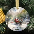 thumbnail image 2 of Watercolor Santa Reindeer Manhattan NY Skyline Central Park Xmas NYC New York Travel Memory Souvenir Landmark Vacation Keepsake Ceramic Christmas Ornament Xmas Holiday Tree Gift, 2 of 3