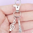 thumbnail image 5 of Alloy Microphone With Note Charm Keychain Perfect For Rappers, 5 of 9