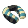 thumbnail image 2 of Travel Pillow Memory Foam, Head Neck Support Airplane Pillow For Traveling, Car, Home, Travel Neck Flight Pillow 12 Inches Paleturquoise Buffalo Plaid Check Tartan Scotland_2, 2 of 8