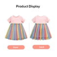 thumbnail image 7 of WIBACKER 2-7T Toddler Little Girl Tutu Tulle Dress with Rainbow Skirt Short Sleeve Birthday Party Sundress, 7 of 7