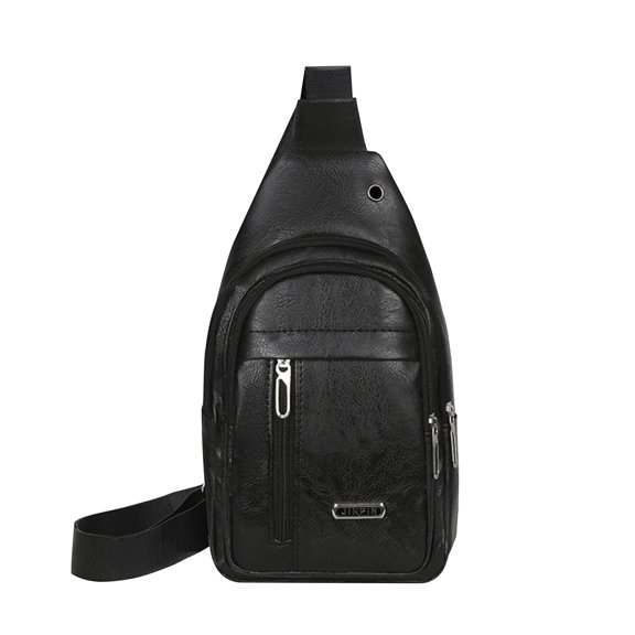 Women Men's Sling Bag, Business Leather Shoulder Backpacks Campus Travel hiking Cycling Crossbody Bag With Earphone Hole
