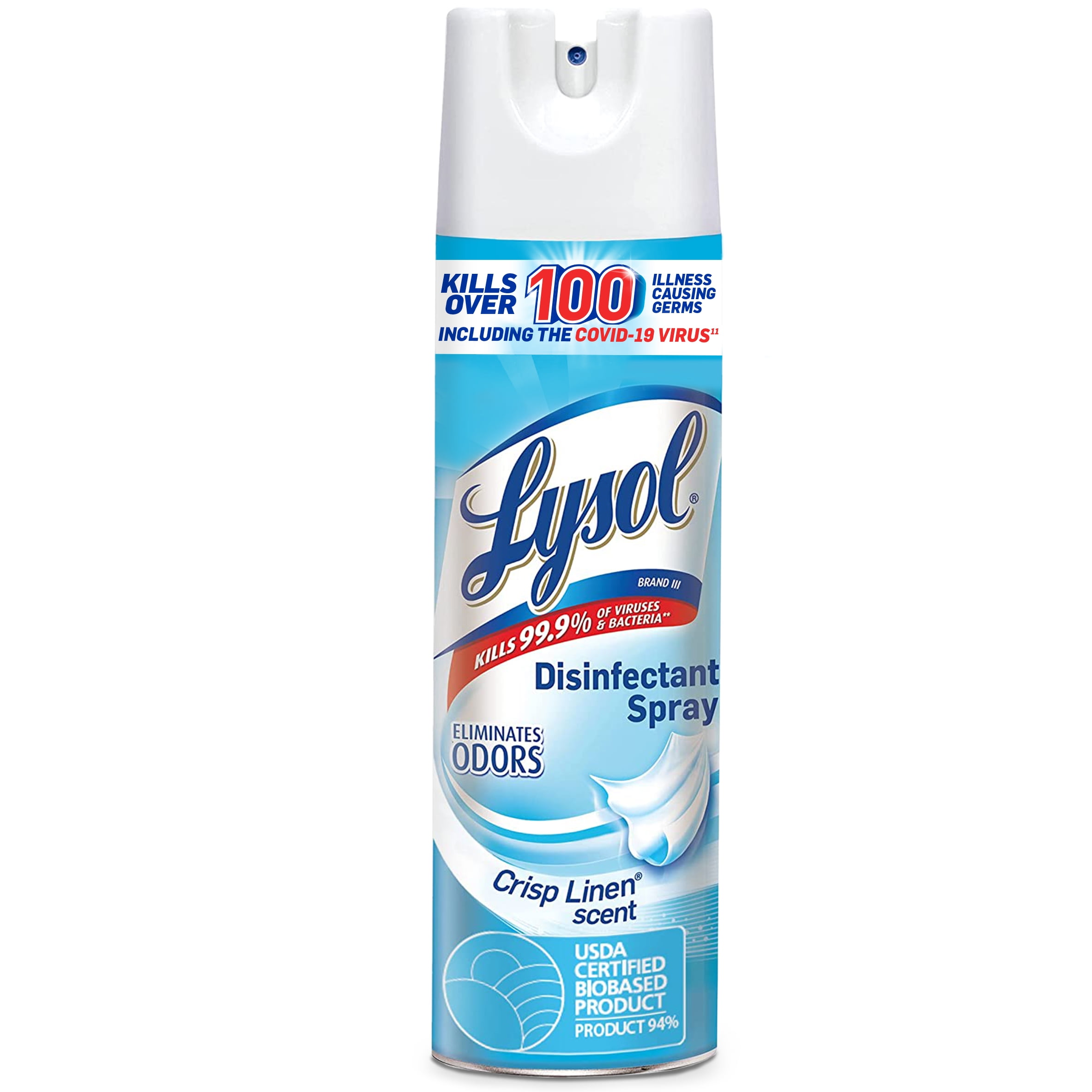 Lysol Disinfectant Spray, Sanitizing and Antibacterial Spray, For Disinfecting and Deodorizing, Crisp Linen, 19 fl oz