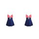 thumbnail image 3 of Minnieouse Vestido de baño sin espalda para fiesta en la piscina para mujer, traje de baño de playa de estilo informal para niñas, traje de S, raya blanca roja 2piezas, 3 of 6