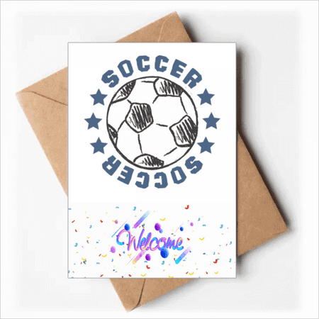 Soccer Football Sports Drawing Welcome Back Greeting Cards Envelopes Blank