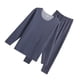 thumbnail image 2 of Qarigey Conjunto de ropa interior térmica para hombre, capa base gruesa, vestido cálido, ropa de invierno colorida ajustada pura, pintura interior conjuntos de ropa Azul oscuro&amp;gt;L NO11 Qarigey AP013689-11, 2 of 6