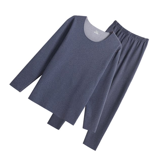 Minnieouse Ropa interior térmica para hombre, capa base cálida y suave, vestido cálido Villose Tight, ropa de invierno colorida, pintura interior de conjuntos de ropa Azul oscuro>L NO11 Minnieouse AP013689-11