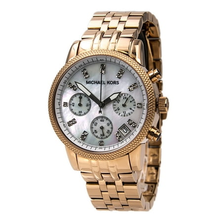 Michael Kors MK5026 Women's Damen Rose Gold Tone Stainless Steel Chronograph Watch