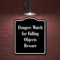 thumbnail image 2 of Danger Watch for Falling Objects Beware BLACK Aluminum Composite Sign 15''x18'', 2 of 9