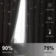thumbnail image 4 of Bailu 2 Panels Stars Blackout Curtains for Bedroom Girls Kids Baby Window Curtain Double Layer Star Cut Out Aesthetic Living Room Decor Wall Home Decorations Curtain,W60 x L106 Inches,Gary, 4 of 7