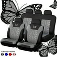 thumbnail image 1 of Universal Car Seat Cover Set - Red Butterfly Embroidery - Protects and Enhances Your Vehicle's Interior, 1 of 5