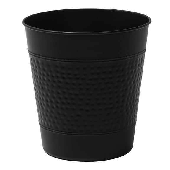 happimess Riley Modern Classic Hammered Steel Accent 2-Gallon Wastebasket, Matte Black, HPM1111A