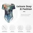 thumbnail image 4 of Balery Ink Style Wave Dragon Body de cuello redondo de manga corta para mujer Tops de manga corta Tops básicos-Small, 4 of 7