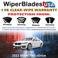 thumbnail image 2 of 2021 BMW 740i xDrive Beam Wiper Blades Wipers w/1yr Warranty (Set of 2) (WiperBladesUSA), 2 of 5