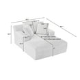 thumbnail image 3 of Noble House Rhydian Oversized Corduroy Chaise Lounge with Cushions, Ergonomic Design, Indoor Use, White, 3 of 5