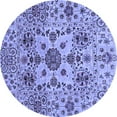 thumbnail image 1 of Ahgly Company Machine Washable Indoor Round Oriental Blue Modern Area Rugs, 6' Round, 1 of 4