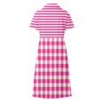 thumbnail image 5 of ZHOGXU Womens Summer Dresses Short Sleeve Lapel Plaid Striped Print A Line Elegant Relaxed Fit Shirt Dress For Casual Daily Wear,Hot Pink,S, 5 of 5