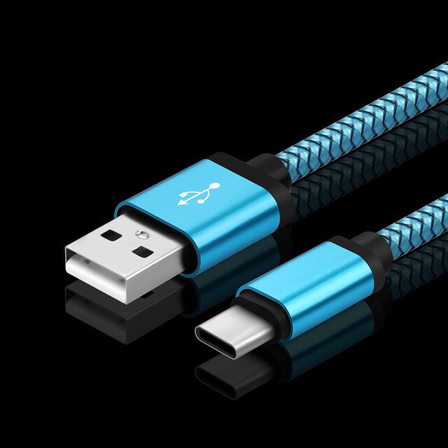 Cable de carga USB C duradero de 2M para Samsung Galaxy S20 FE S21 Ultra A52 A72 A21s A42 A32 5G A50 A70 A51 A71 A121 m Gao Jinjia LED