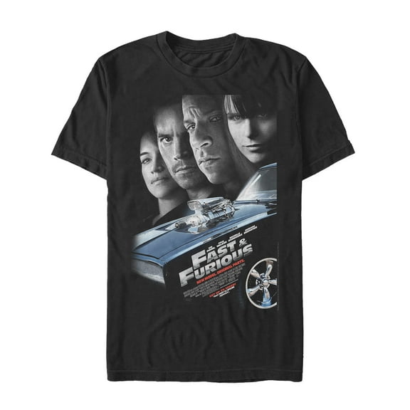 Men's Fast & Furious Character Poster Graphic Tee Black 3X Large