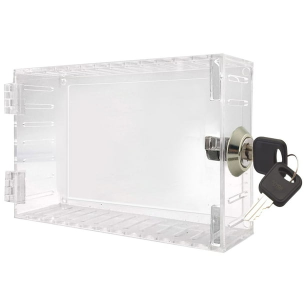 Universal Thermostat Lock Box With Key,Clear Large Thermostat Guard For Thermostat On Wall