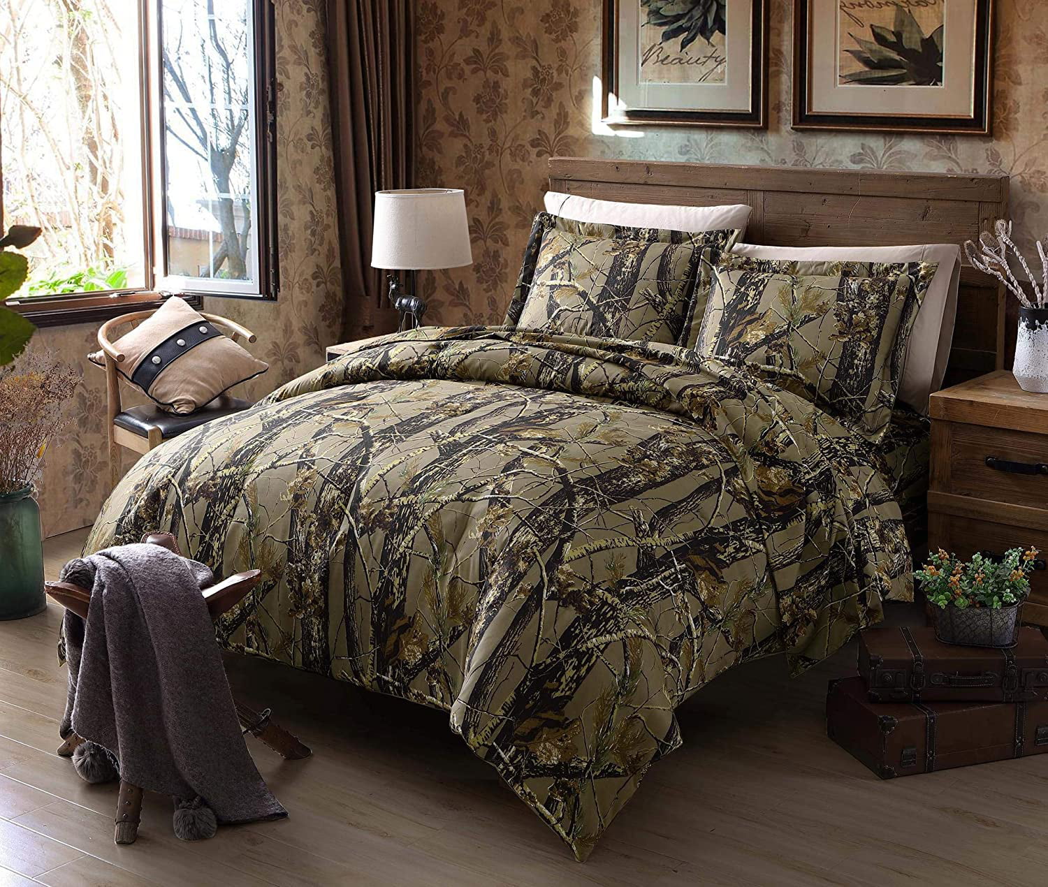 MOSSY OAK BREAK UP COUNTRY CAMO BEDDING SET TWIN SIZE HOME BED PILLOW ~ 2 PIECE 