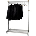 thumbnail image 1 of Alba PMLUX6 Two-Sided- Two-Shelf Coat Rack- Six Hangers & Six Hooks- Chrome- Mahogany, 1 of 1