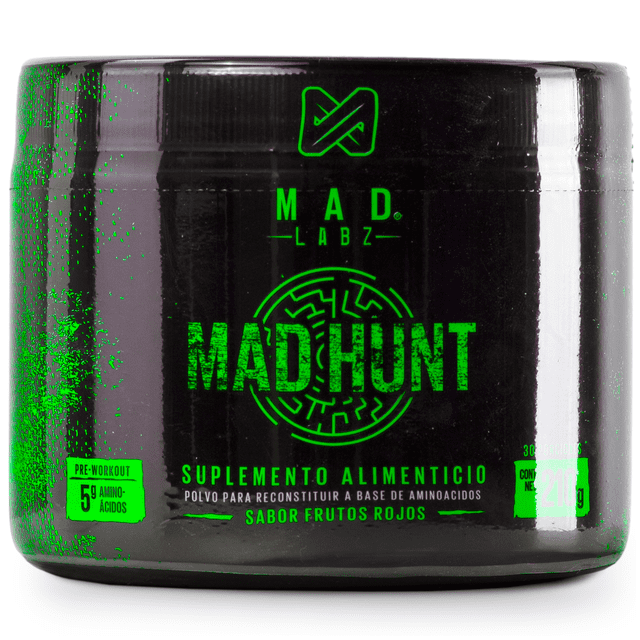 Mad Labz, Mad Hunt, Pre Workout, 210g, 30 Servicios, Oxido MAD LABZ Mad Hunt