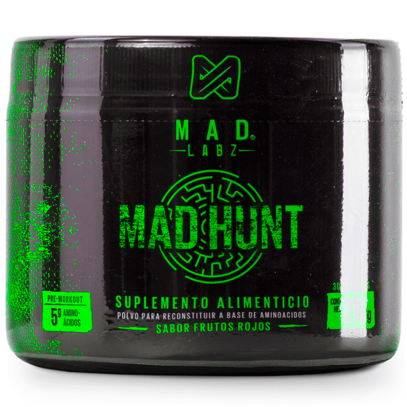 Mad Labz, Mad Hunt, Pre Workout, 210g, 30 Servicios, Oxido MAD LABZ Mad Hunt