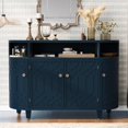 thumbnail image 5 of Gzxs Accent Wooden Sideboard Cabinet, 48-Inch Modern Entryway Storage Console Cabinet with 4 Doors and Adjustable Shelves for Living Room Entrance (Navy Blue), 5 of 7