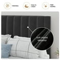 thumbnail image 5 of SHA CERLIN Black King Size Platform Bed Frame with Velvet Vertical Channel Headboard, Adult, 5 of 9