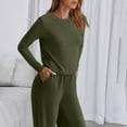 thumbnail image 6 of Enjoytime Lounge Sets for Women Casual Crewneck Long Sleeve Tops and Loose Pants 2 Piece Outfits Travel Solid Color Comfy Matching Loungewear, 6 of 8