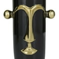 thumbnail image 5 of DecMode 16", 11"H Face Abstract Black Ceramic Vase with Gold Details, Set of 2, 5 of 12
