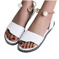 thumbnail image 5 of Womens Sandals Comfortable Flat Heel Open Toe Summer Daily Shoes Fashion Casual Versatile Open Toe Spring Summer Flat-soled Roman Beach Sandals, 5 of 5
