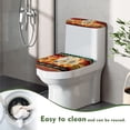 thumbnail image 4 of HELLHERO Toilet Cover Set 2 Pieces Polyester Fabric Elastic Installation for Homeowners, White Horse in Sunflower Field, 4 of 8