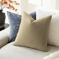 thumbnail image 5 of SUSIELADY Pack of 2 Decorative Throw Pillow Covers, 22x22 Inch, Soft Textured Square Cushion Covers with Zipper for Sofa, Couch, Bed, Living Room, Farmhouse, Cozy Accent Pillows, Light Khaki, 5 of 6