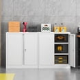thumbnail image 2 of Metal Storage Cabinet, Garage Storage Cabinet with Doors and 2 Adjustable Shelves, 36" White Metal Cabinet, Locking Cabinet for Home,Garage,Office,School, 2 of 18